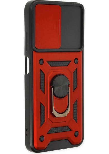 Newface Xiaomi Poco M5 Kılıf Pars Lens Yüzüklü Silikon - Kırmızı fiyatları