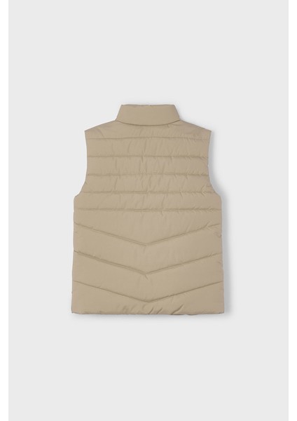 Erkek Çocuk Dik Yaka Kapitoneli Şişme Yelek - Bej fiyatları