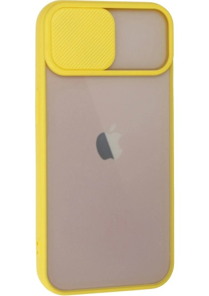 Newface iPhone 13 Kılıf Palm Buzlu Kamera Sürgülü Silikon - Sarı fiyatları