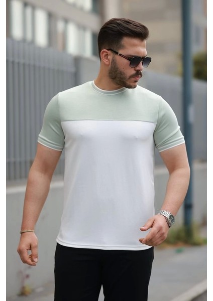 Erkek Parçalı Renk Kısa Kollu Tişört