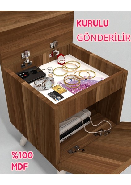 Gimli Gizli Bölmeli Komodin,mdf,kurulu,montaj Gerekmez