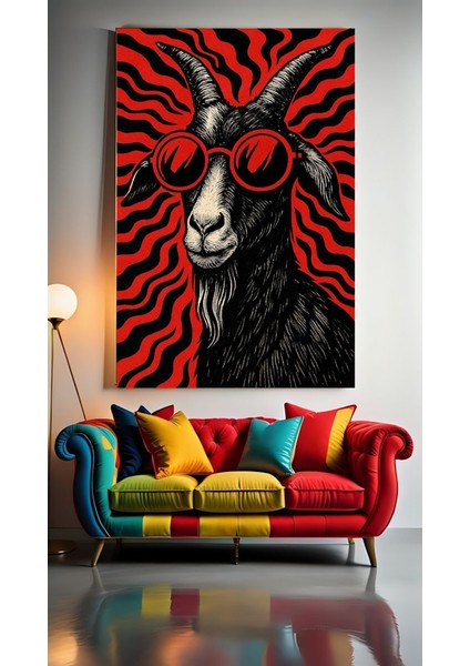 Havalı Keçi (Goat)Ev Duvar Var Salon Güzellik Salonu Ofis Dükkan Dekarasyon Kanvas Tablo fiyatları