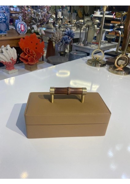 Kahve Altın Kulplu Dekoratif Kutu 11X21CM modelleri