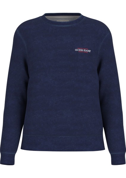 Kadın Gj Eskitme Görünümlü Logolu Sweatshirt - Lacivert