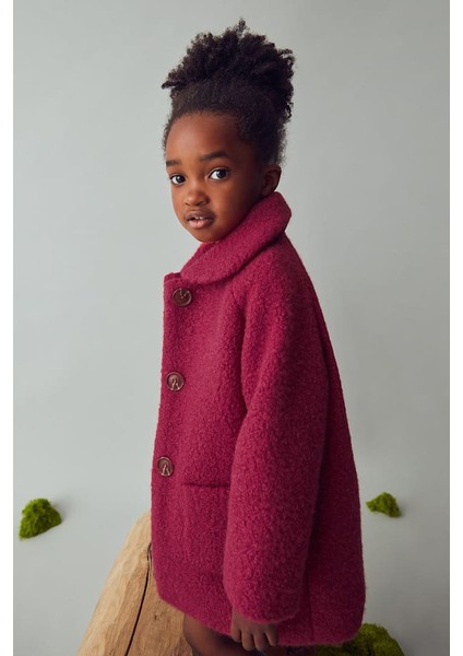 Kız Çocuk Buklet Kaban - Vişne indirimleri