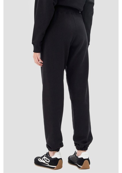 Kadın Regular Fit Logolu Pamuklu Eşofman Altı - Siyah modelleri