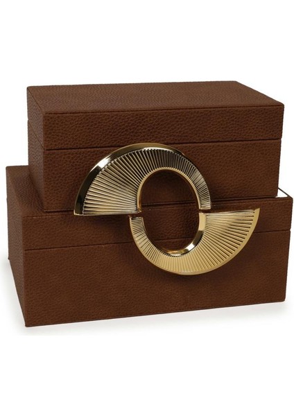 Kahve Gold 2'li Dekoratif Kutu