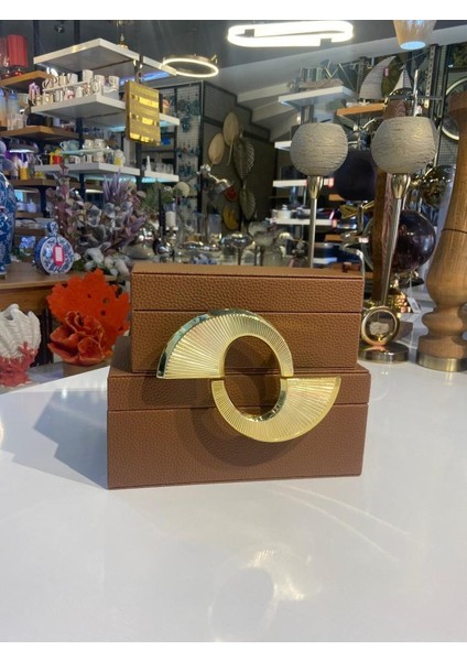 Kahve Gold 2'li Dekoratif Kutu modelleri