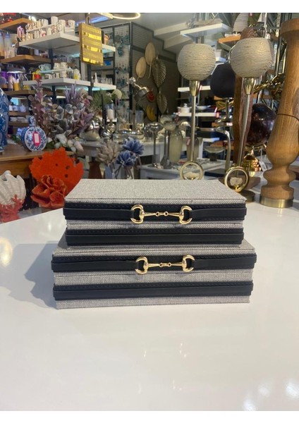 Gri Siyah 2'li Dekoratif Kutu fiyatları
