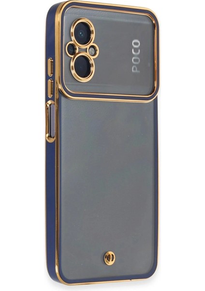 Newface Xiaomi Poco M5 Kılıf Liva Lens Silikon - Mavi