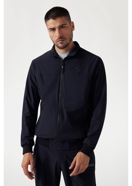 Erkek New Amos Fermuarlı Dik Yaka Aktif Mont - Siyah