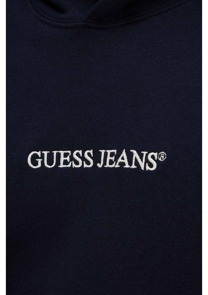 Erkek Bisiklet Yaka Logolu Sweatshirt - Lacivert fiyatları