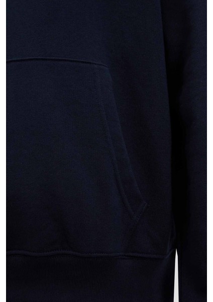 Erkek Bisiklet Yaka Logolu Sweatshirt - Lacivert modelleri