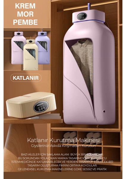 Katlanır Çamaşır Kurutma Makinesi Pembe modelleri