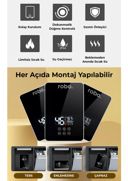 Dijital Akıllı Şofben - (Duş Başlığı Hediyeli) modelleri