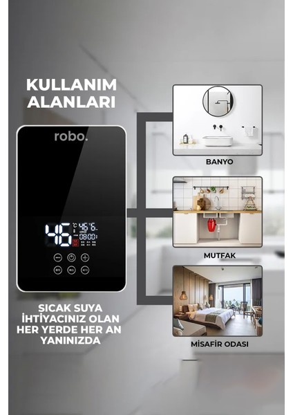 Dijital Akıllı Şofben - (Duş Başlığı Hediyeli) fırsatları