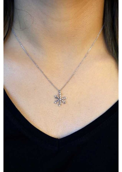 925 Ayar Zirkon Taşlı Kar Tanesi Model Hayalet Kolye fırsatları