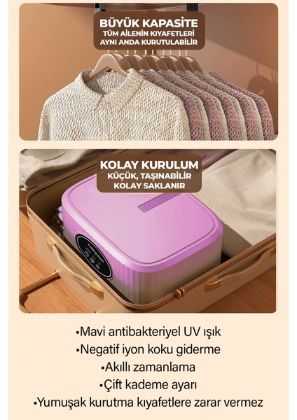 Katlanır Çamaşır Kurutma Makinesi Pembe