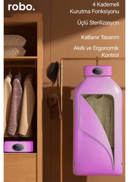 Katlanır Çamaşır Kurutma Makinesi Pembe