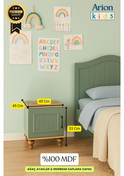 Gülsün Komodin | Birinci Sınıf MDF Kalitesi | REHAU Kaplama Kapak | Ağaç Ayaklı