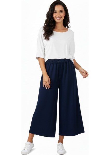 Kadın Kışlık Pantolon Duble Kumaş Beli Lastikli Jumbo Battal Beden Rahat Kesim Tam Kalıp Likralı fırsatları