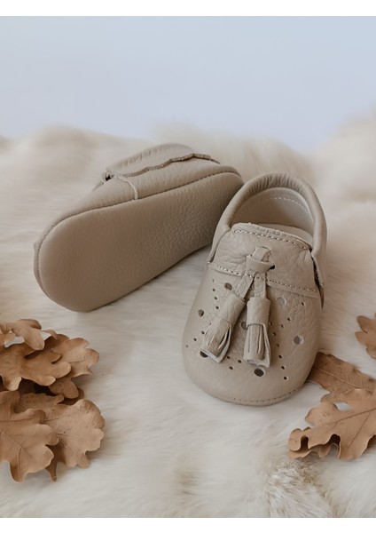 Axel Koyu Krem Hakiki Deri Bebek Mokasen fiyatları