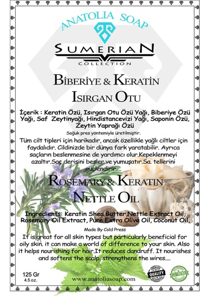 Biberiye Isırgan Keratin Sabunu