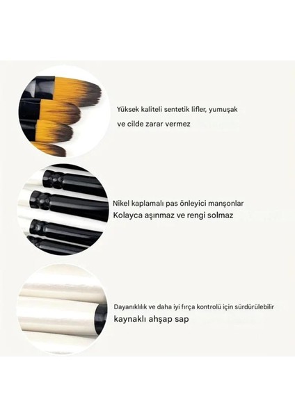 Sanathobi Kedi Dili Fırça Seti 6 Adet-Akrilik Boya, Yağlı Boya, Guaj Boya, Resim Fırçası