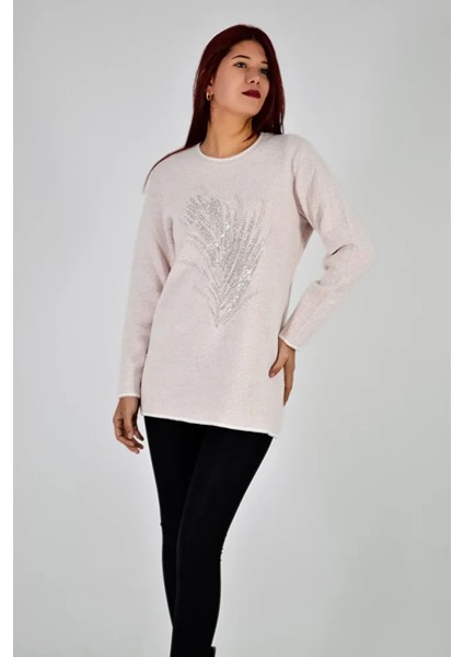 Bisiklet Yaka Ön İncili Triko Bluz fiyatları