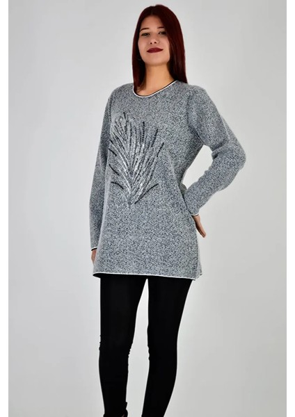 Bisiklet Yaka Ön İncili Triko Bluz modelleri