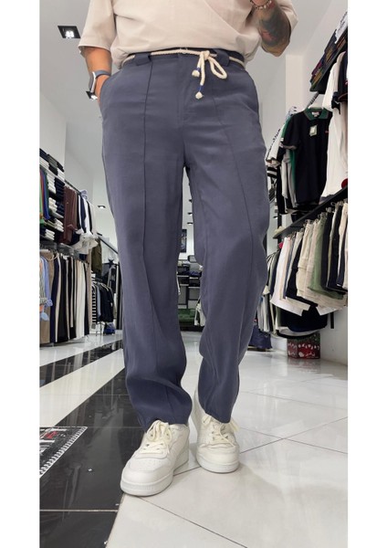 Kemer Detaylı Modal Baggy Fit Erkek Pantolon