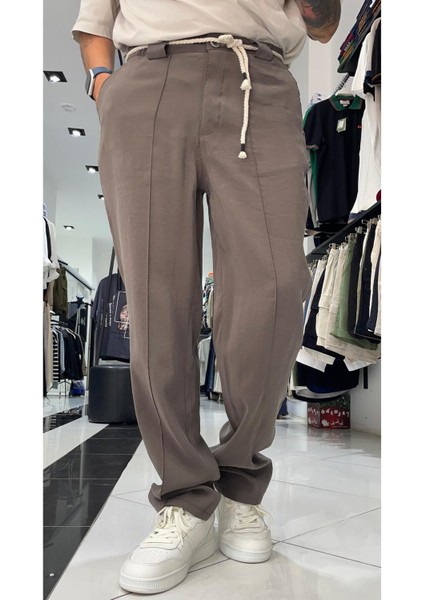 Kemer Detaylı Modal Baggy Fit Erkek Pantolon