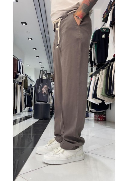 Kemer Detaylı Modal Baggy Fit Erkek Pantolon modelleri