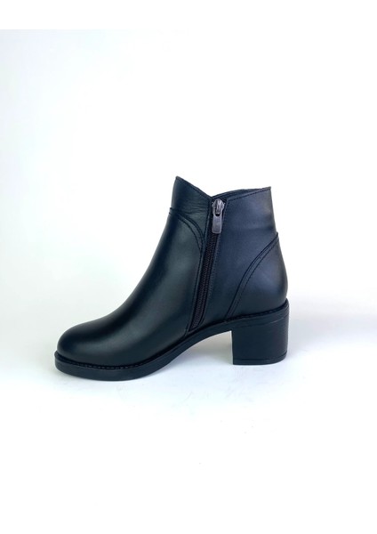 Hakiki Deri Ortopedik Kaymaz Kırılmaz Taban Siyah Kadın Bot Tmd20242003 modelleri