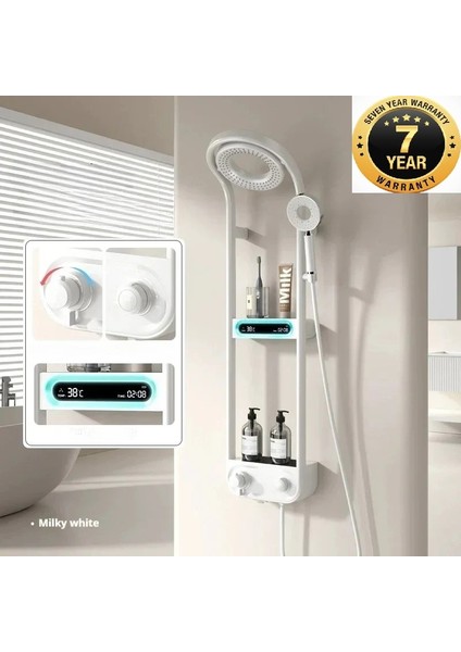 Dijital LED Ekran ve Termostatlı Robot Duş Seti Lüx Şelale Yağmur Duş Sistemi 7 Yıl Garantili Ithal