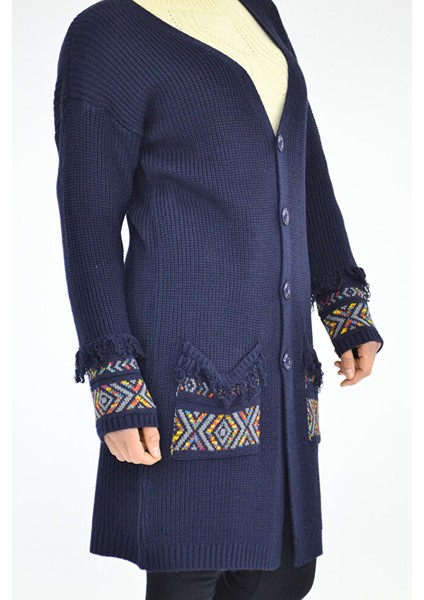 Püskül Detaylı Triko Ceket modelleri