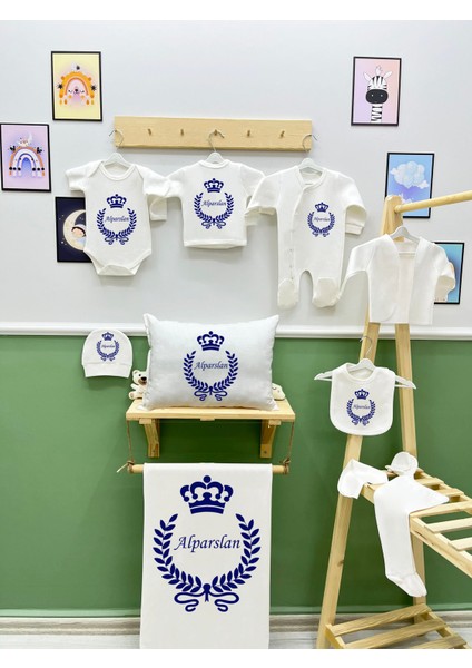 11 Lİ İSİMLİ HASTANE ÇIKIŞ SETİ ORGANİK PAMUK