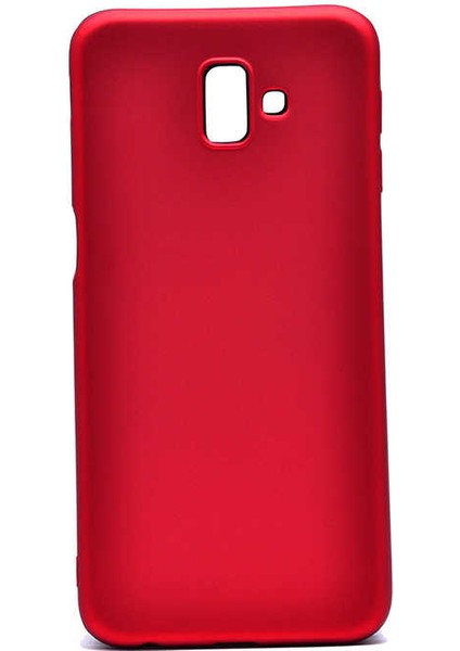 - Samsung Galaxy J6 Plus - Kılıf Mat Soft Premier Silikon Kapak - Kırmızı - T6384