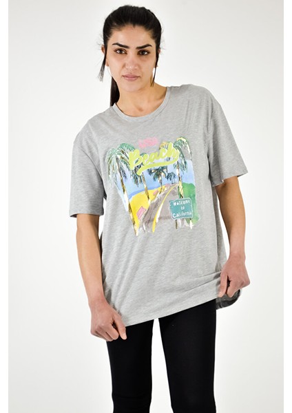 Sıfır Yaka Renkli Baskılı T-shirt fırsatları