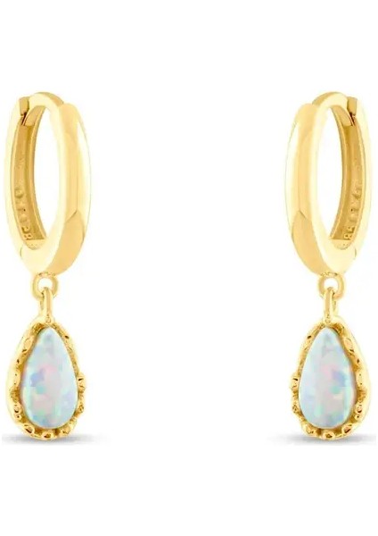 Altın Opal Küpe
