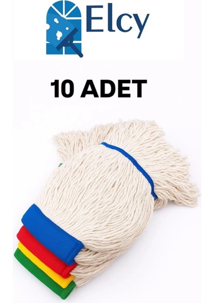 Islak Saçaklı Temizlik Arabası 350 gr Dar Mop Yedeği 10 Adet