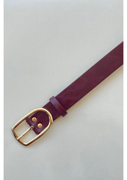Gino Gold Tokalı Kadın Bordo Kemer