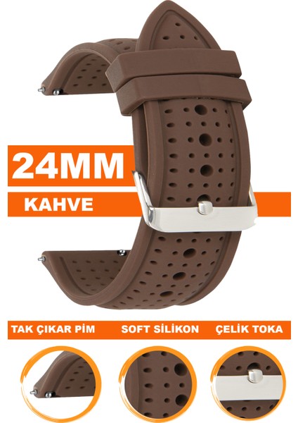 24MM Fossil-Welder-Casio-Seiko-Omega-Armani Saat Uyumlu Silikon Saat Kordonu 24S26B