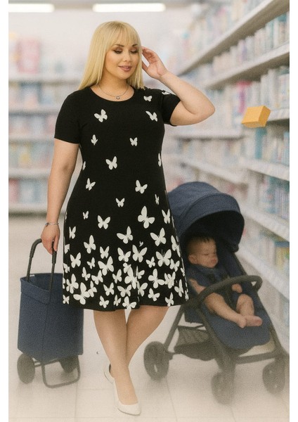 Kadın Büyük Beden Viskon Elbise