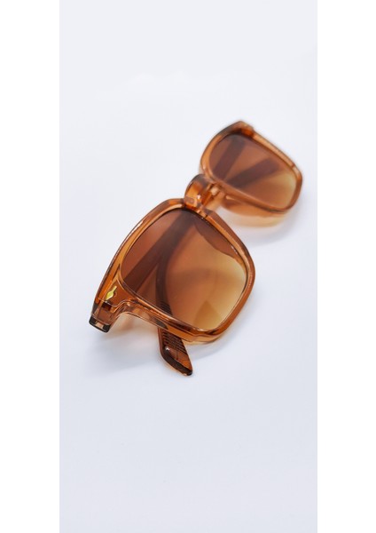 Retro Çerçeveli, Kahverengi Degrade Camlı Unisex Güneş Gözlüğü, Deri Kılıf Hediyeli fiyatları