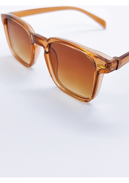 Retro Çerçeveli, Kahverengi Degrade Camlı Unisex Güneş Gözlüğü, Deri Kılıf Hediyeli fırsatları