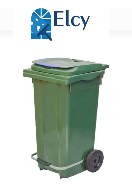 120 Lt Yeşil Metal Pedallı Çöp Konteyneri (Isıya Dayanıklı)