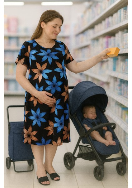 Kadın Büyük Beden Likralı Esnek ve Rahat Viskon Elbise