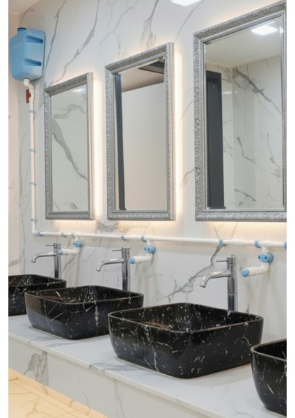 20 Lt Butonlu 6 Musluklu Merkezi Sistem Depolu Sıvı Sabunluk MAVİ modelleri