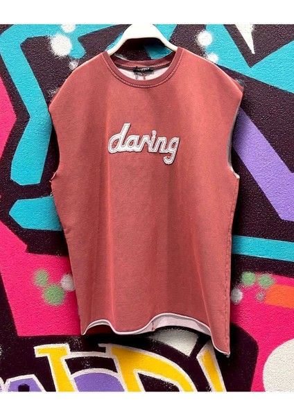 Erkek Asit Yıkamalı Nakış Detaylı Oversize Atlet indirimleri